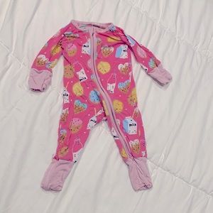 Little Sleepies Zippy (NB) Pink Milk & Cookies